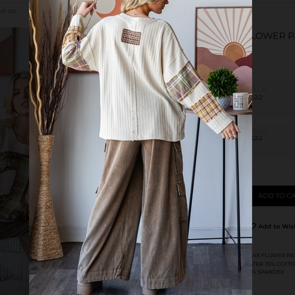 Oli and Hali “ Piper “ Oli & Hali Mixed Print Peace Patch Top 40 - Picture 4 of 6